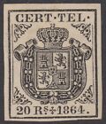Spain Telegraph 4 1864 Shield Of Spain MH