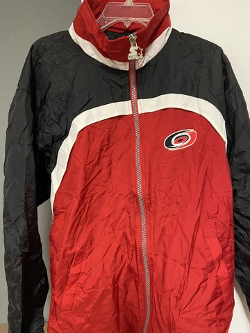 Carolina Hurricanes Nylon Men's Jacket W/ Hood Full Zip Up Multi Color Medium  C Cover