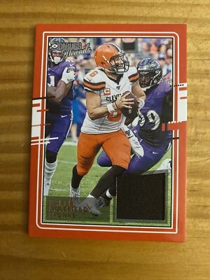 BAKER MAYFIELD  2020 DONRUSS THREADS - PLAYER WORN PATCH - Image 1 of 2