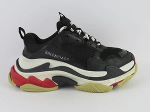 Balenciaga Triple S Black/White/Red Sneakers Donna Usate EU 37 UK 4 US 7 - Imagen 1 de 11