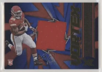 2020 Panini XR Vortex Materials Blue #5/49 Clyde Edwards-Helaire KC Chiefs Relic - Image 1 of 2