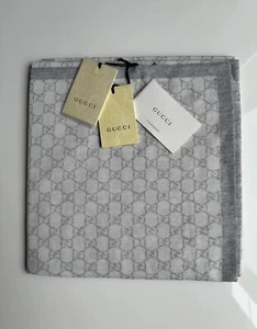 GUCCI GG Baby Kids Blanket Gray Wool 84/84cm! - Picture 1 of 10