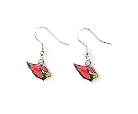 Arizona Cardinals Football NFL Team Logo Charm Silver Dangle Earrings Set Cover