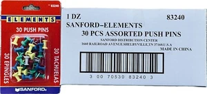 SANFORD 360-Count Multicolored Thumb Tacks Push Pins 1 Case of 1 Dz 30ct Pkg NIB - Picture 1 of 2