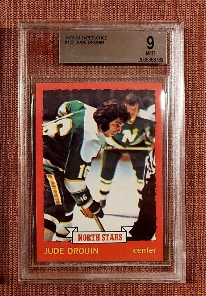 1973 O-Pee-Chee #125 Jude Drouin North Stars Original Hockey Card BVG9 Mint Pop1 - Image 1 of 2
