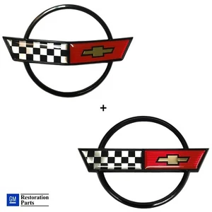 C4 CORVETTE 84-90 EMBLEMAS DELANTEROS Y TRASEROS OFICIALES GM RESTAURACIÓN PARTE NUEVO - Imagen 1 de 7
