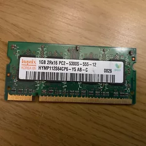 Dell Studio 1737 PP31L RAM Memory 1GB DDR2 PC2-6400S Hynix HYMP112S64CP6-S6 - Picture 1 of 2