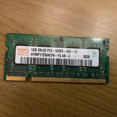 Dell Studio 1737 PP31L RAM Memory 1GB DDR2 PC2-6400S Hynix HYMP112S64CP6-S6 - Image 1 of 2