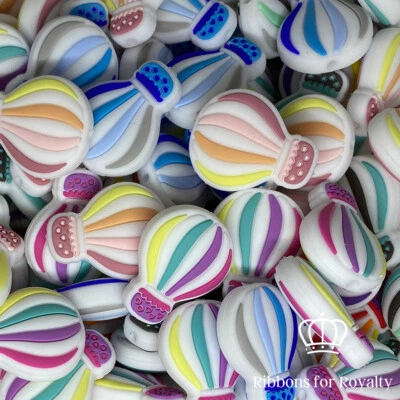 3 Pcs Hot Air Balloon Silicone Jewellery Bead Food Grade Quality Dummy Clip *UK* - Image 1 of 4
