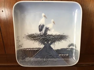 BING & GRONDAHL Porzellan STORKEREDEN Mini Kunst Tablett Schale 6583 Störche NEST 5" - Bild 1 von 12