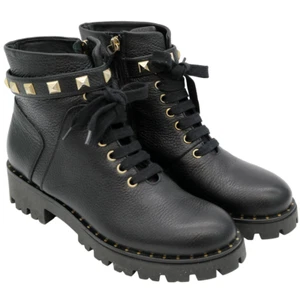 Marc Cain Damen Leder Stiefeletten Boots mit goldenen Nieten – Schwarz Größe 39 - Bild 1 von 9