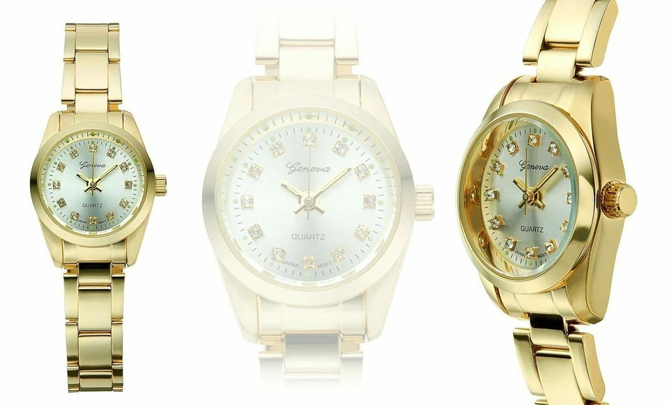 Geneva 7425 NEW Womens Platinum Bliss Collection Silver/Crystal Dial Small Watch - Image 1 of 1