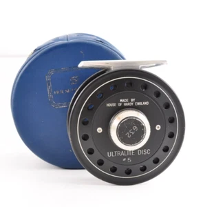 Hardy UltraLight Disc #5 Black Made in England Used Fly Reels Fishing Aluminum - Picture 1 of 24