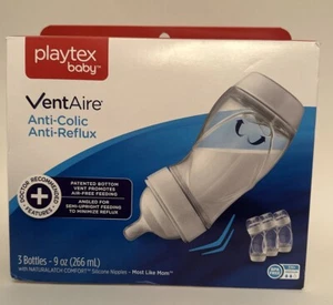 Playtex Baby Ventaire Anti Colic Baby Bottle BPA Free 9 OZ 3 Pack OPEN BOX NEW - Picture 1 of 3