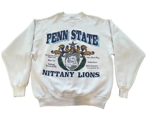 Sudadera De Colección Penn State University Cuello Redondo Grande Años 90 EE. UU. Suéter Hanes - Imagen 1 de 12