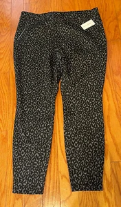 MAISON JULES, Sz 1X, Leopard Print, Skinny Leg Pants w/Zipper Faux Pockets.  NEW - Picture 1 of 11