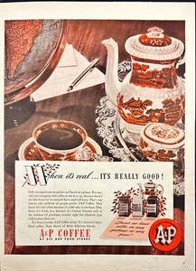 A&P Coffee Spode Fine China Vintage Print Ad 1945 - Picture 1 of 6