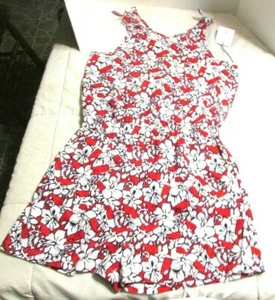 NWT VINEYARD VINES TARGET GIRLS ROMPER XL 14/16 RED WHITE TIE SHOULDERS WHALE - Picture 1 of 5