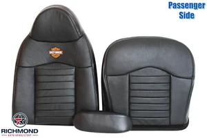 2000 Ford F-150 Harley -Passenger Side Complete Leather Seat Covers Black/Orange - Picture 1 of 12