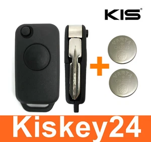 1Tasten Klappschlüssel für Mercedes Benz E S SL Klasse W124 R129 W140 + Batterie - Bild 1 von 5