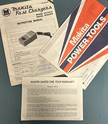 Makita Fast Charger + Driver Drill  Instruction Manual, Brochure & Warranty - Image 1 of 4