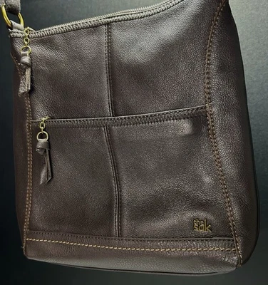 THE SAK Womens IRIS Crossbody Brown Leather Purse Adj strap Hobo - Image 1 of 4