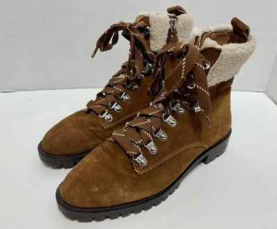 Rebecca Minkoff Jaylin Suede Leather Combat Boots Size 8M Tan Hiking Outdoor - Image 1 of 4