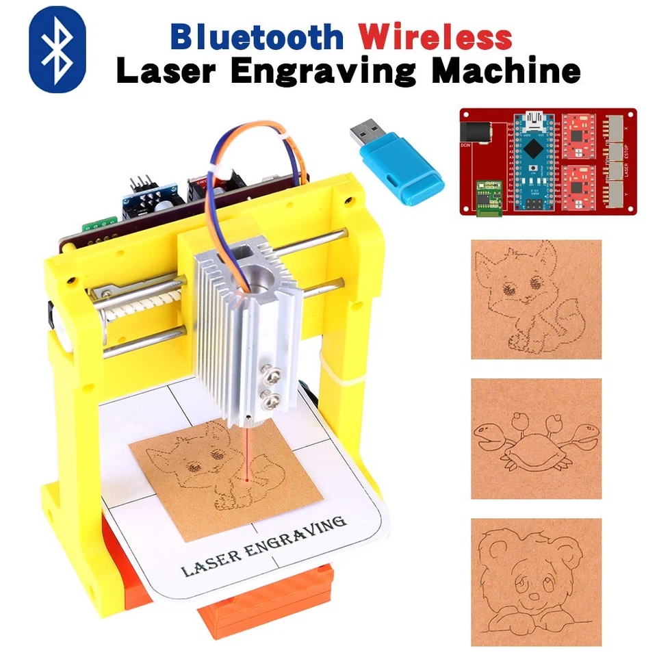 Micro Bluetooth Wireless Laser Engraving Machine DIY Grbl For Arduino KIT - Image 1 of 4