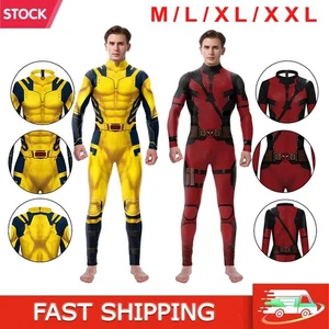 Adults Kids Deadpool 3 Wolverine Cosplay Costume Mens Boys Wolverine Jumpsuit - Picture 1 of 16