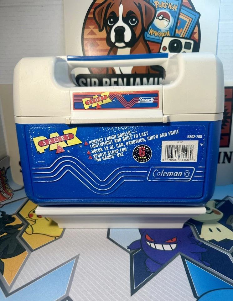 Enfriador de almuerzo aislado COLEMAN Sport PAK de colección de los años 80 azul RARO puerta trasera Foto 1 de 4