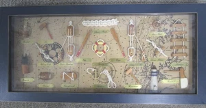 Nautical Wall Hanging with Ship's Equipment Display 63x30 cm - Picture 1 of 7