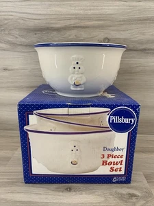 Pillsbury Doughboy 3 Piece Mixing/Nesting Bowls Set Vintage With Original Box - Picture 1 of 8