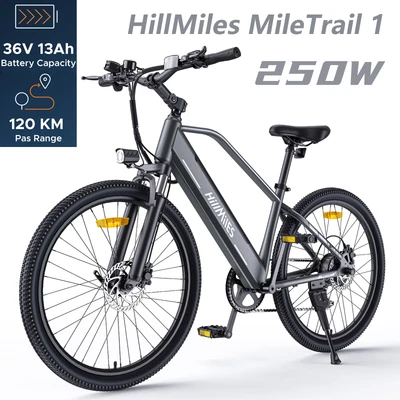 HillMiles MileTrail 1 Elektrofahrrad 250W 36V13Ah 26" E-City bike 25KM/H 7-Speed