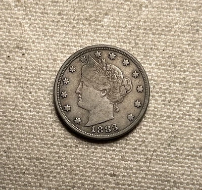 1883 Without Cents  Liberty "V" Nickel No Cents VF-XF - Image 1 of 2