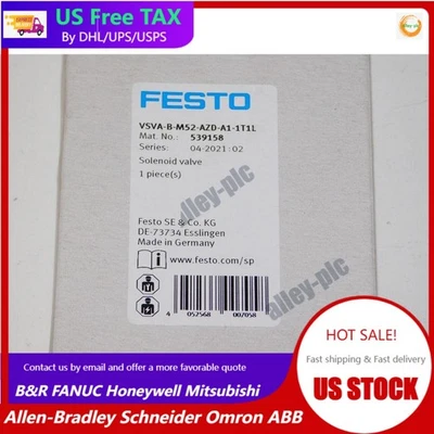 US FREE TAX New FESTO VSVA-B-M52-AZD-A1-1T1L 539158 Solenoid Valve Module 145PSI - Image 1 of 4