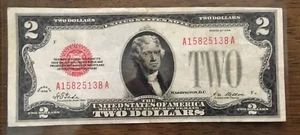 1928 $2.00 DOLLAR RED SEAL NOTE nice circulated AA block - Picture 1 of 2