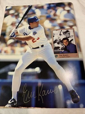 Tarjeta de béisbol firmada con autógrafo por Eric Karros revista mensual del 92 de diciembre Foto 1 de 4