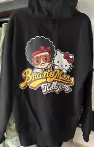 BRUNO MARS Sanrio HELLO KITTY Hoodie Parker Size XL Long Sleeve Black Japan - Picture 1 of 5