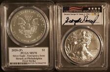 2020(P) $1 Emergency Issue Silver Eagle PCGS MS70 First Strike General Casey Lbl