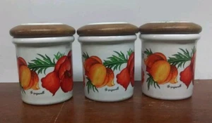 3 Barattoli Pentola Spigarelli Collezione Frutti DiBosco Stagione Sale Papaveri Arancioni Italia - Foto 1 di 12
