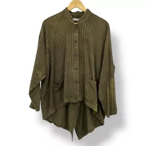 Yasuko Kurisaka Jacke strukturiert handgewebt Faser O/S Lagenlook Tweed - Bild 1 von 12