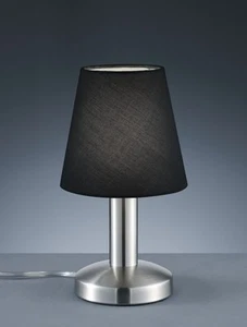 Lampada da tavolo lampada da tavolo lampada da comodino paralume in tessuto nero 1 x E14 LED possibile - Foto 1 di 1