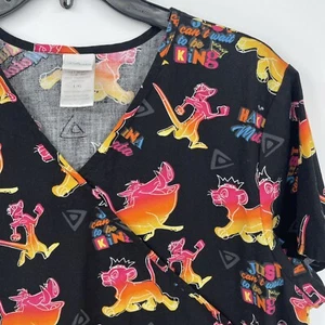 Disney Scrub Top Size Large Women’s Lion King Multiple Pockets - Picture 1 of 6