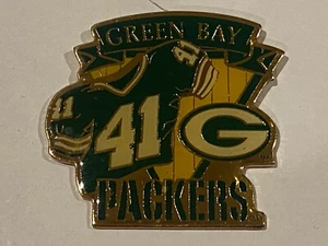 Green Bay Packers Vest Hat Enamel Lapel Pin NFL Home Away Green Jersey #41 41 - Picture 1 of 2