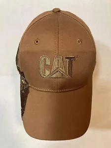 Caterpillar (CAT) Trucker Hat Brown Embroidered Side Adjustable EUC - Picture 1 of 7