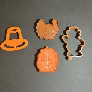 Hallmark+ Unbranded: Fall (4) Plastic Cookie Cutters - 1980'S Vintage - Picture 1 of 2
