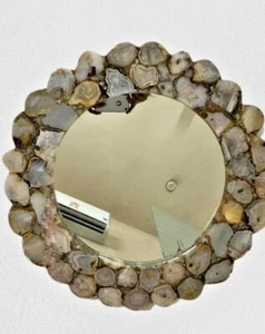 Handmade Wall Mirror, Agate Stone Mirror , Martini Mirror, Bathroom Mirror Deco - Picture 1 of 7