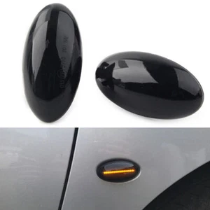 2ⅹ LED Dynamic Signal Side Marker Light Fit Peugeot 307 206 607 407 107 Black US - Foto 1 di 9