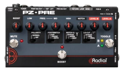 Preamplificador Radial PZ-Pre Acústico Caja Directa Negro, ¡Nuevo! Foto 1 de 4