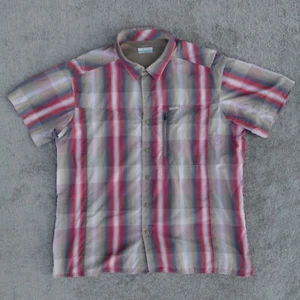 Columbia Shirt Mens XL Plaid Short Sleeve Button Up Omni-Shade Hiking Fishing UV - Picture 1 of 12